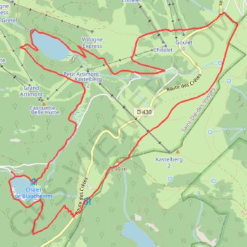 Tour Lac de Blanchemer les Crêtes GPS track, route, trail