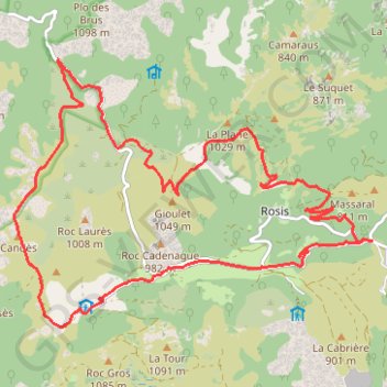 Montagnes de Rosis et d'Aret GPS track, route, trail