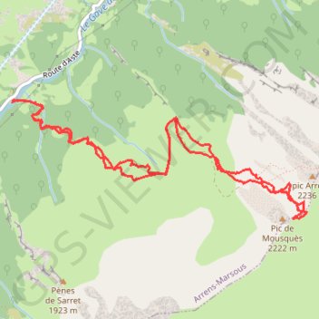 Pic de Mousquès GPS track, route, trail