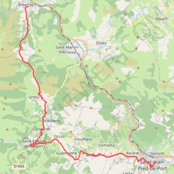 SAINT JEAN PIED DE PORT - BIDARRAY GPS track, route, trail