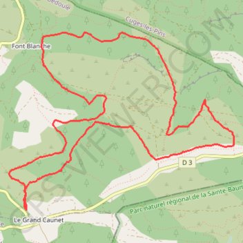 Fontblanche VTT 3 noir-R GPS track, route, trail