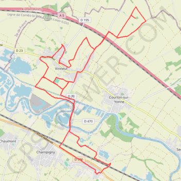 La Chapelle-Champigny-Vinneuf (Yonne) GPS track, route, trail