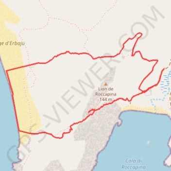La tour génoise de Roccapina GPS track, route, trail