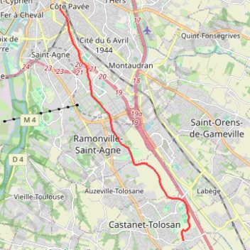 Canal du Midi - Toulouse - Écluse de Vic GPS track, route, trail