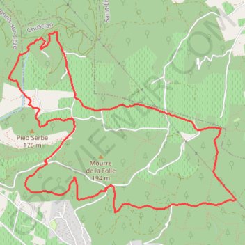 Fontaine du renard - La Rouvière GPS track, route, trail