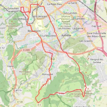 Plateau de Gergovie v2 GPS track, route, trail