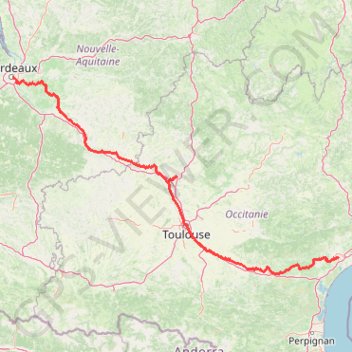 00b . Bordeaux Méditéranée 491km GPS track, route, trail