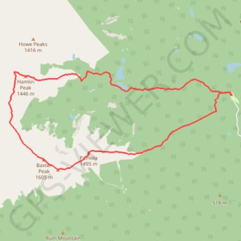 Mount Katahdin and Hamlin Peak Loop GPS track, route, trail