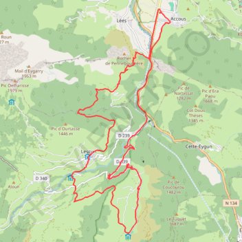 Plateau de Lhers, depusi Accous GPS track, route, trail