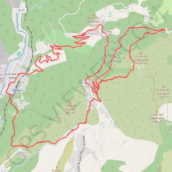 Col de la Madone La Grave de Peille par le DH et Peillon GPS track, route, trail