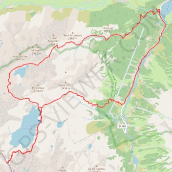 Col de l'Hospitalet, Migouelou et col d'Artouste GPS track, route, trail