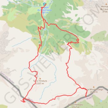 Ports de Plan et d'Oudissétou GPS track, route, trail