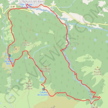 L'Étang de Guzet par la cascade d'Ars GPS track, route, trail