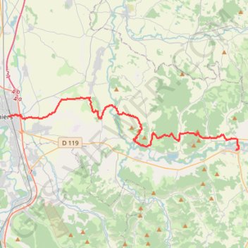 Chemin du Piemont de Mirepoix à Pamiers GPS track, route, trail