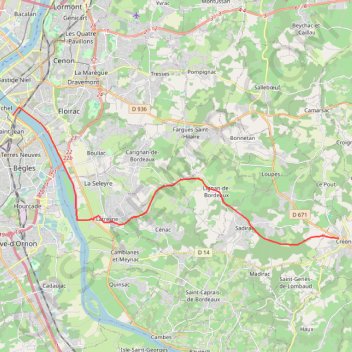 Bordeaux / Créon GPS track, route, trail