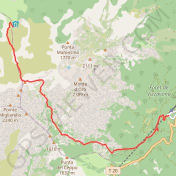 Du refuge de L'Onda à Vizzavona GPS track, route, trail