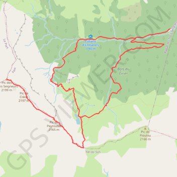 Le Pic des Trois Seigneurs par l'étang bleu GPS track, route, trail