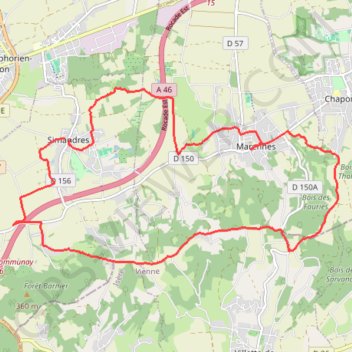 Randonnée Simandres GPS track, route, trail
