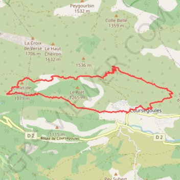 Coursegoules long Gilles GPS track, route, trail