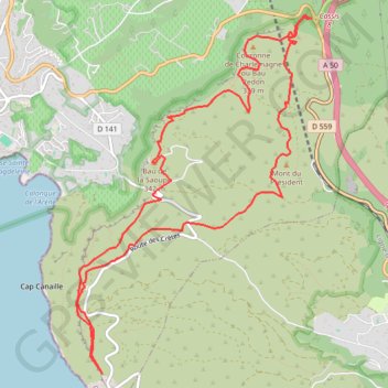De la Couronne de Charlemagne au Cap Canaille GPS track, route, trail