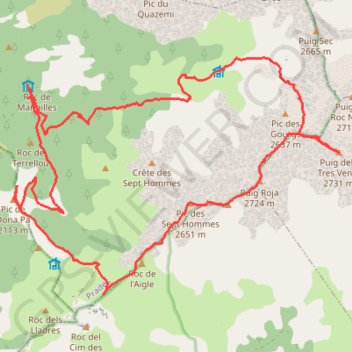 Pic Tres Vents GPS track, route, trail