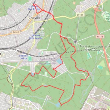 Randonnée en forêt de Meudon - Chaville GPS track, route, trail