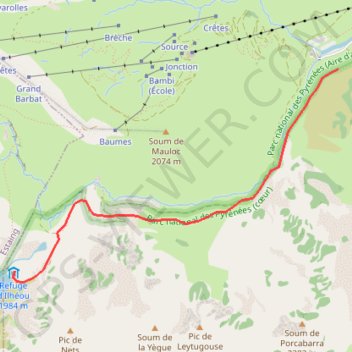 Lac et refuge d'Ilhéou GPS track, route, trail
