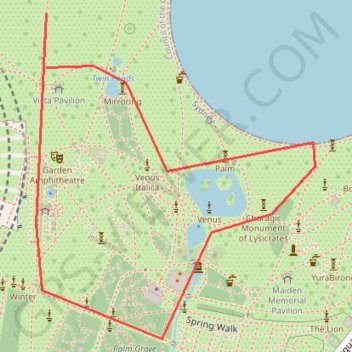 Royal Botanic Garden GPS track, route, trail