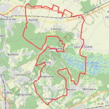 Sacy Le Grand GPS track, route, trail