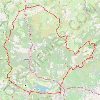 Grosse boucle Lodevois-Larzac GPS track, route, trail