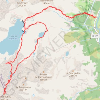 Pic de Batboucou GPS track, route, trail