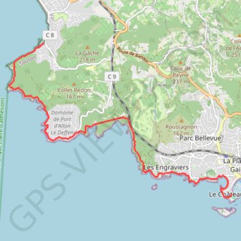 De Bandol à Saint Cyr par le sentier des douaniers GPS track, route, trail
