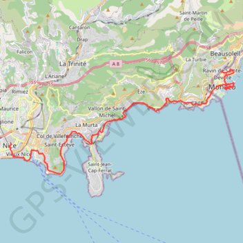 Nice Monaco GPS track, route, trail