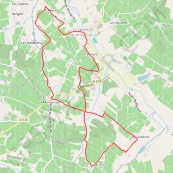 Les Lèves par La Tour GPS track, route, trail