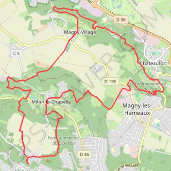 Châteaufort - Chevreuse GPS track, route, trail