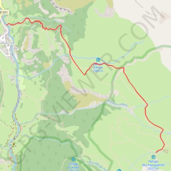 Accès au refuge des Espuguettes GPS track, route, trail