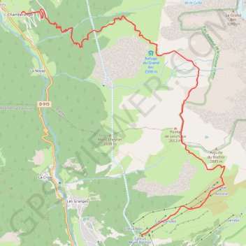 En ligne de Pralo à Chamberanger GPS track, route, trail