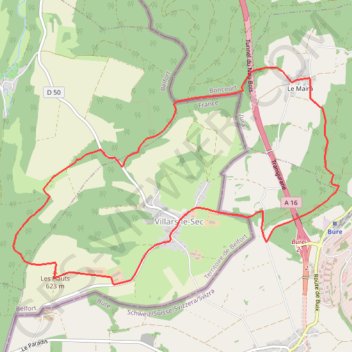 Circuit de Villars le Sec GPS track, route, trail
