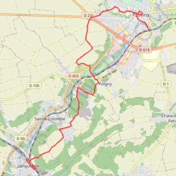De Longueville à Provins GPS track, route, trail