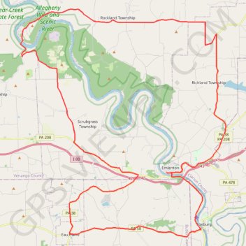 Bike Loop from Emlenton GPS track, route, trail