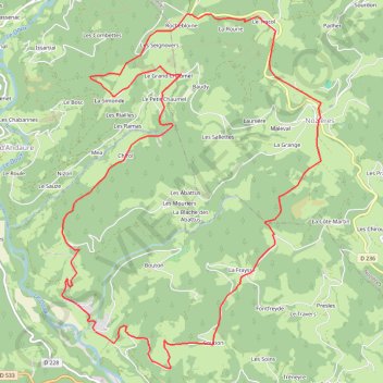 Désaignes - Rechebloine - Nozière - Désaignes GPS track, route, trail