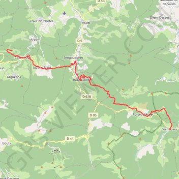 Chemin du Piemont de Saint Lary à Cazaunous GPS track, route, trail