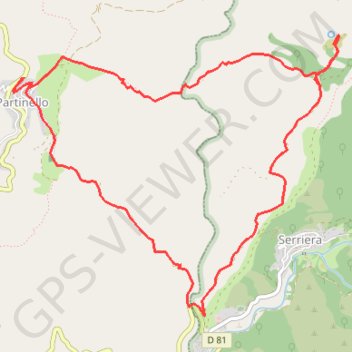 De Partinello à Pinito GPS track, route, trail