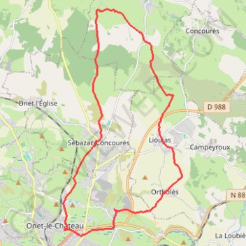 Onet Le Causse GPS track, route, trail