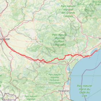 Canal du Midi : Sète - Toulouse GPS track, route, trail