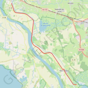 Du Pont Van Gogh aux Marais du Vigueirat - Arles GPS track, route, trail