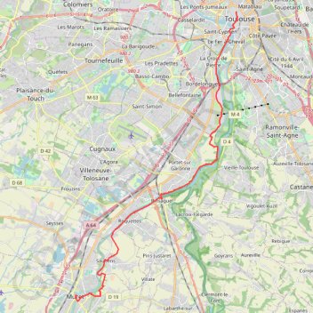Via Garona - Voie Garonne de Toulouse à Muret GPS track, route, trail