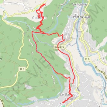 Du Bar-sur-Loup à Gourdon GPS track, route, trail