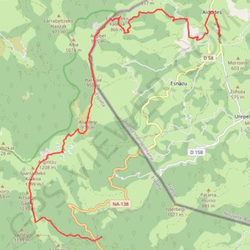 La crêtes W des aldudes GPS track, route, trail