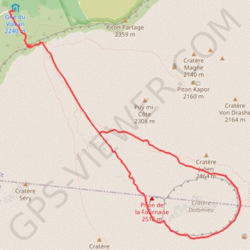 Le piton de la Fournaise GPS track, route, trail